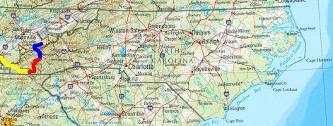 NC trip map.
